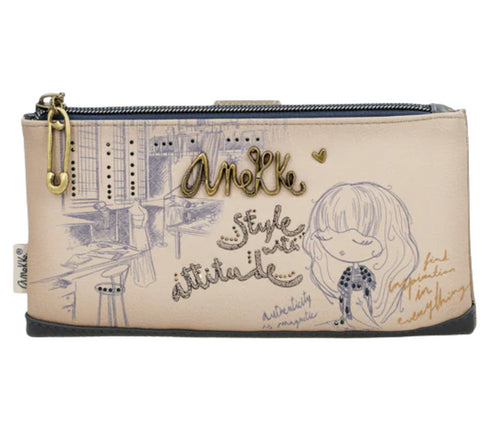 Portofel casual, dama, ANEKKE 41849-906, bej, piele ecologica